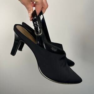 Bandolino Black Slingback Pointed Toe Heels Size 11